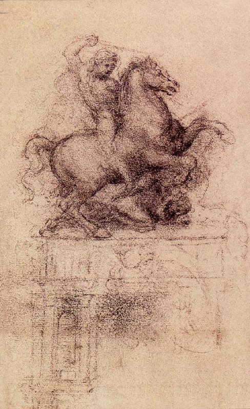 LEONARDO da Vinci Study Fur the Trivulzio-monument oil painting image
